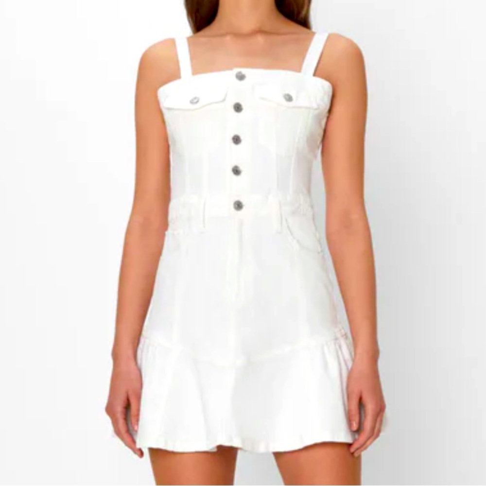 NWT 7 For All Mankind Surplus Flounce Dress in White - Size XL